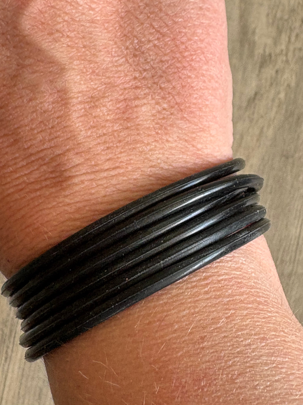 Black Silicone Jelly Bracelet Stack