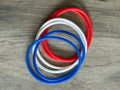 Red, White & Blue Silicone Jelly Bracelet Stack