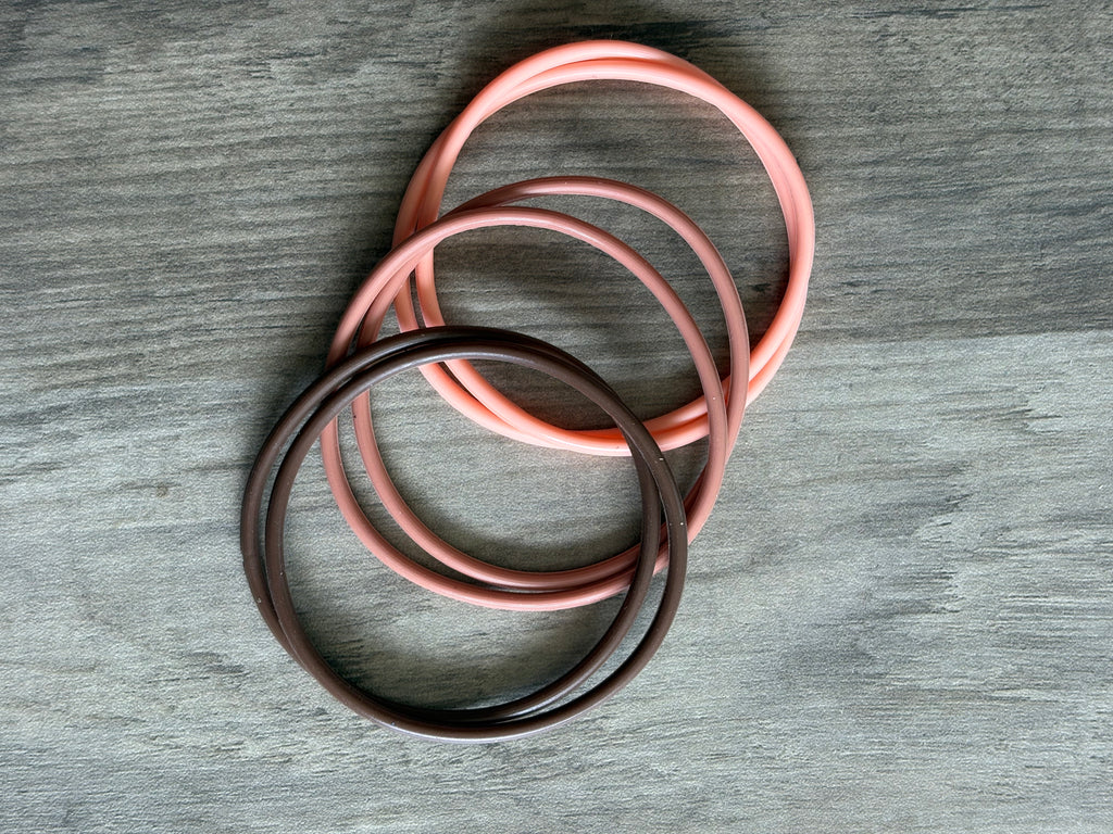 Peach Caramel Latte Silicone Jelly Bracelet Stack