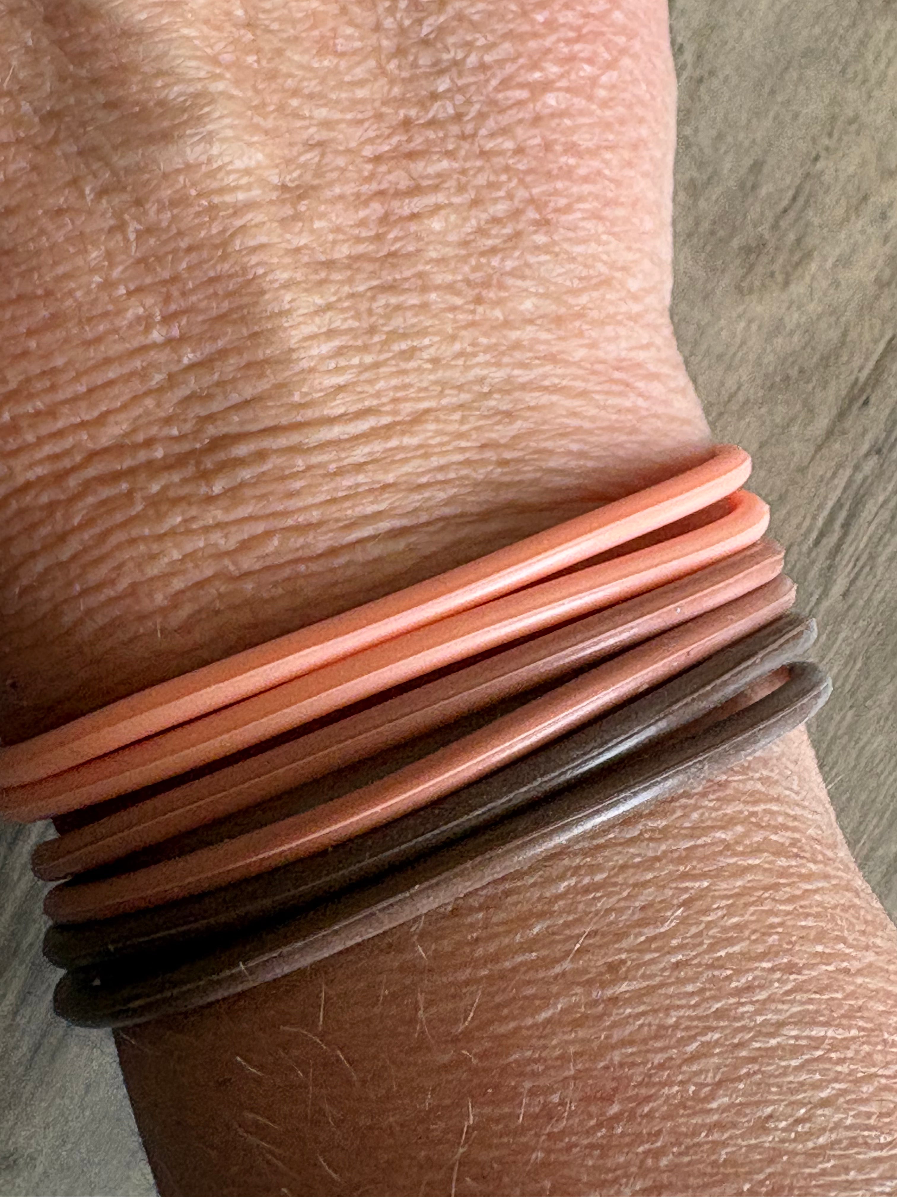 Peach Caramel Latte Silicone Jelly Bracelet Stack