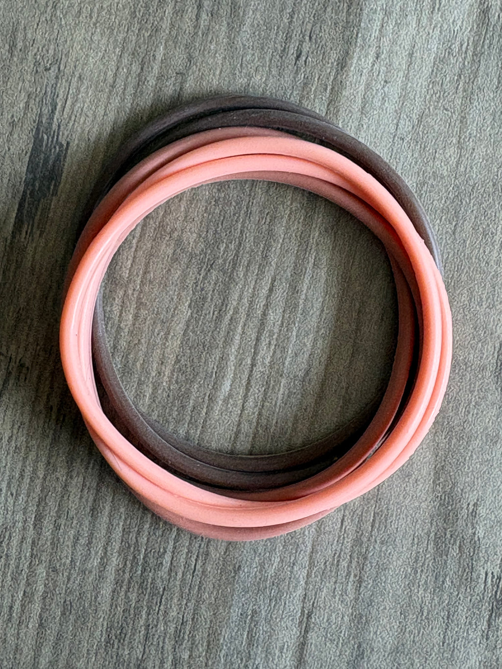 Peach Caramel Latte Silicone Jelly Bracelet Stack