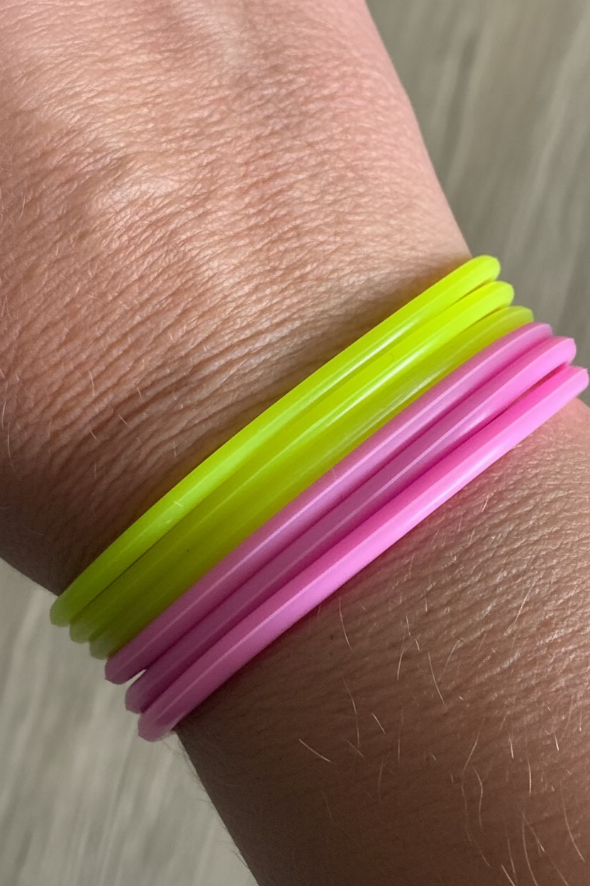 Pink Lemonade Silicone Jelly Bracelet Stack