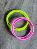 Pink Lemonade Silicone Jelly Bracelet Stack