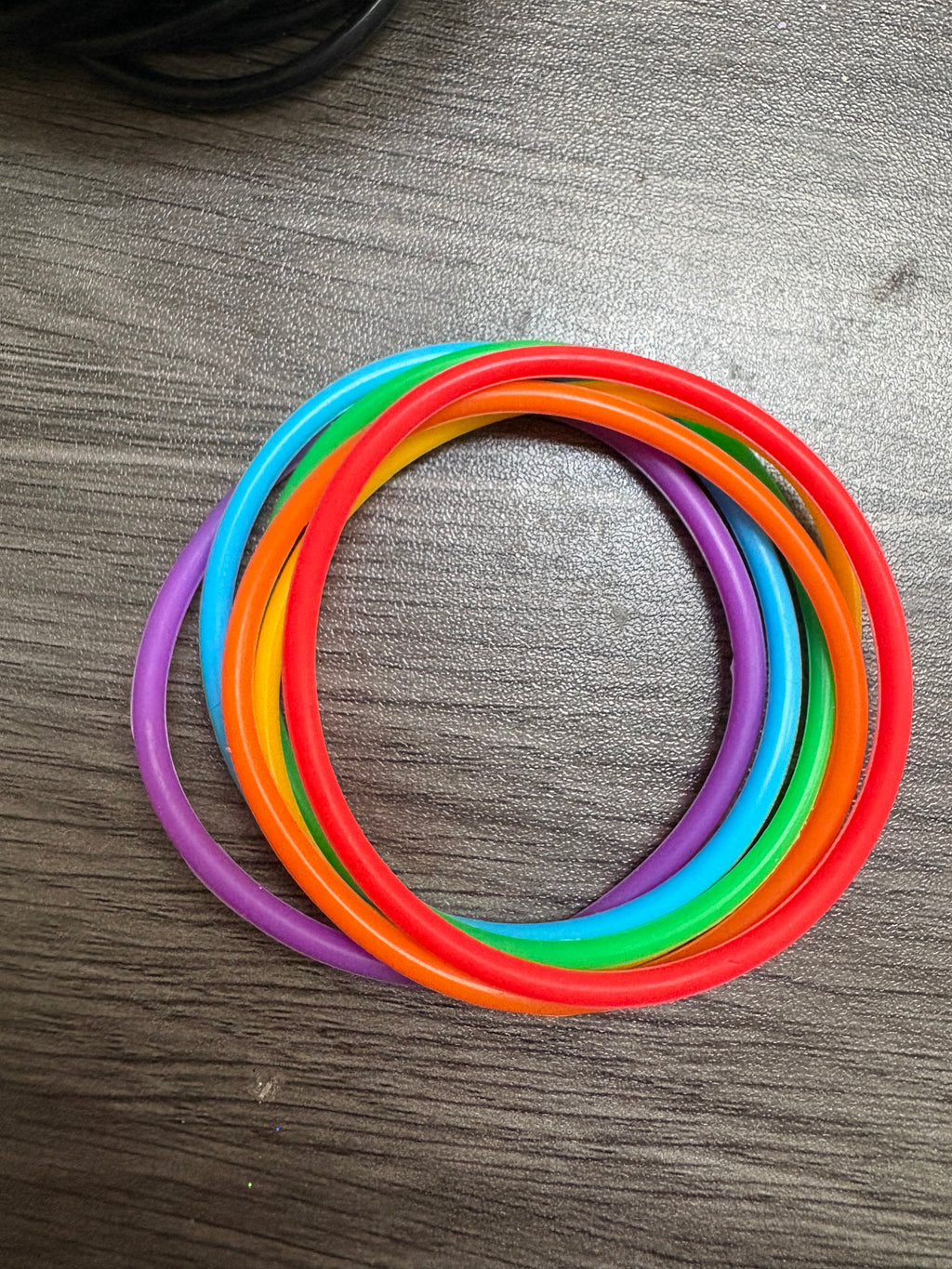 Rainbow Silicone Jelly Bracelet Stack