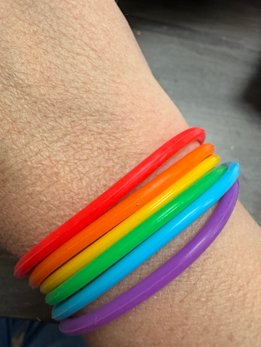 Rainbow Silicone Jelly Bracelet Stack